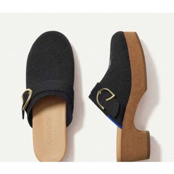 🆕 ROTHY'S Classic Clog Mules Shoes 8 Black - Picture 2 of 13